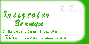 krisztofer berman business card